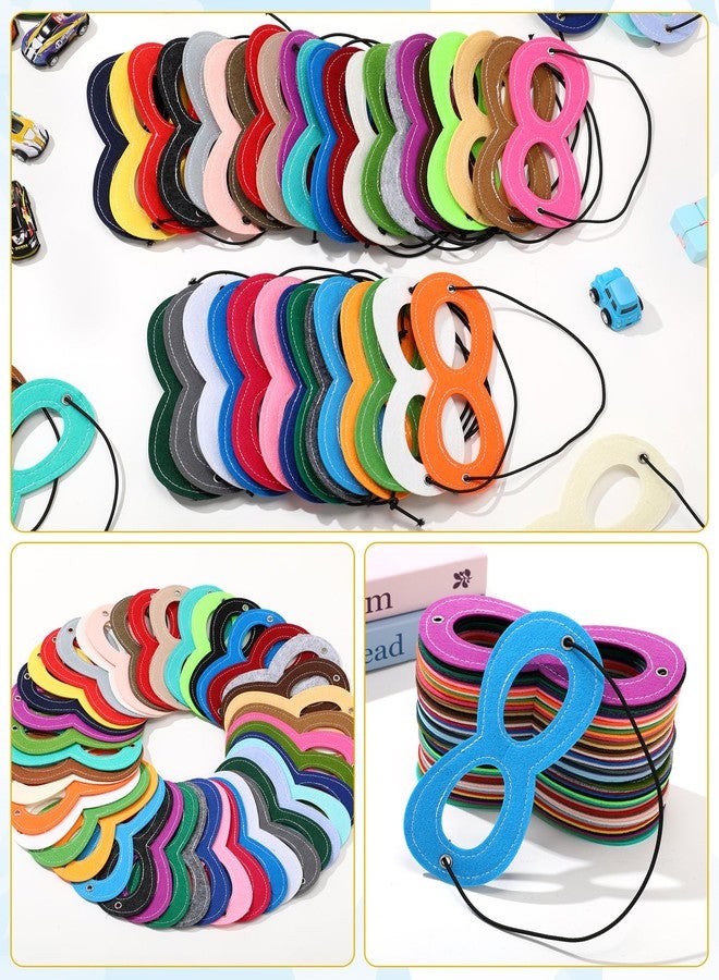 جاجيلي قناع عين من اللباد من JaGely، 100 قطعة، متعدد الألوان، قابل للتعديل، مناسب للحفلات، مزود بحبل مطاطي، مثالي لأعياد الميلاد ومهرجان ماردي غرا (ألوان متنوعة). - Image 5